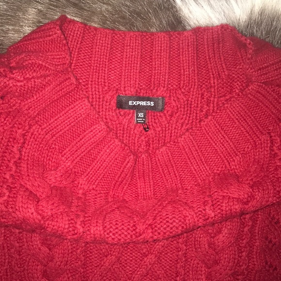 Express Cable Knit Red Sweater Valentine’s Day - Picture 5 of 5